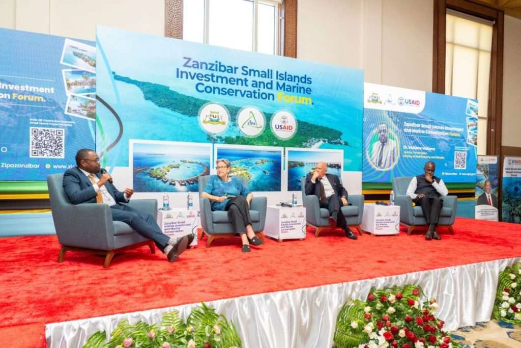 Zanzibar Small Islands Investment and Marine Conservation Forum, CHICOP Director Sibylle speaks at Zanzibar Small Islands Investment and Marine Conservation Forum